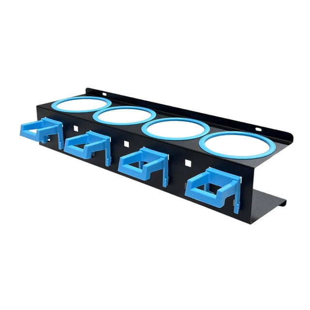 hengtong Multi Slot Spray Bottle Storage Rack Heavy Duty Wall Mounted Organizer Shelf for blue 4 holes