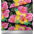 thumbnail image 3 of Soimoi Black Rayon Fabric Flower Floral Print Fabric by the Yard 42 Inch Wide, 3 of 3