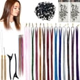 thumbnail image 1 of Kit de Guirlande pour Cheveux 14 Couleurs Lavable Extensions de Cheveux avec Outils Mode Fée Plume de Cheveux Guirlande Ensemble d'Outils Scintillants pour Femmes Filles Accessoires pour Cheveux, 1 of 9