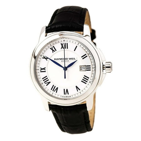 5478-STC-00300 Men's Tradition White Dial Black Leather Strap Watch