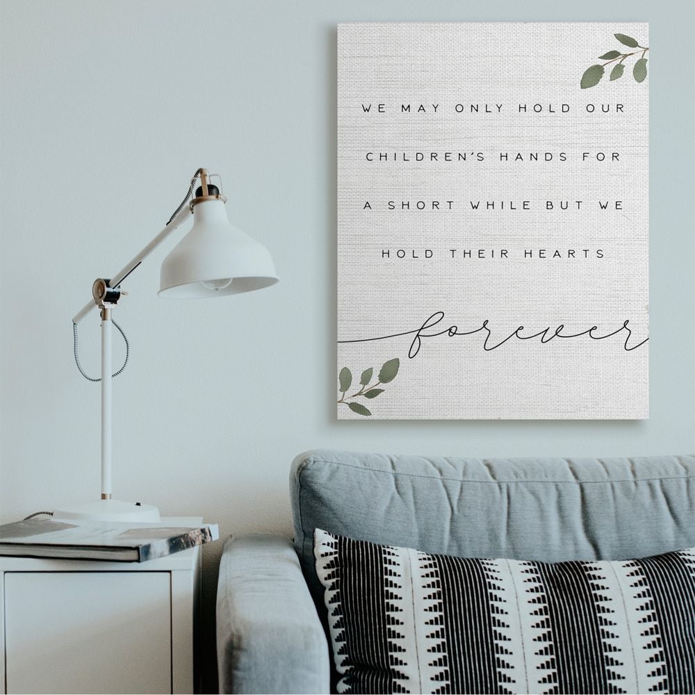 Stupell Industries We Hold Our Children's Hearts and Hands Family Phrase Canvas Wall Art Design by Daphne Polselli, 36" x 48"