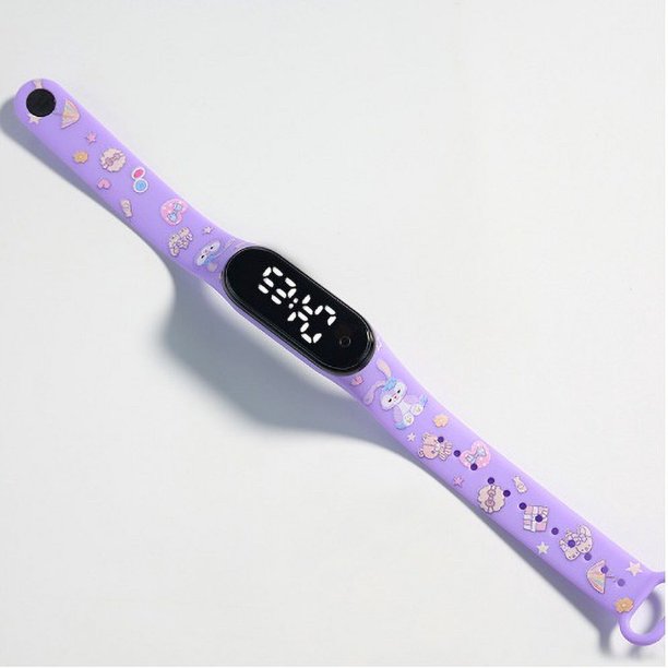 Nuevo Reloj LED Impermeable Correa De Impresión De Dibujos Animados Niños Estudiante Pulsera simple Electrónico Deportivo Gao Jiahui unisex