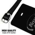 thumbnail image 3 of Blessed Halo On Black Rectangle Leather Luggage Card Suitcase Carry-On ID Tag, 3 of 7