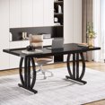 thumbnail image 1 of 63 Inch Executive Desk, Large Office Computer Desk, Modern Study Writing Table, Black, 1 of 7