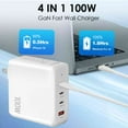 UrbanX 100W USB C Charger Block with 6ft USB TypeC Cable, 4Port GaN