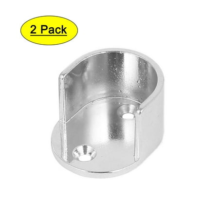 

Unique Bargains 25mm Dia Rod Flange Holder Bracket Silver Tone 2PCS for Wardrobe Closet