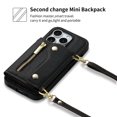 thumbnail image 4 of Decase Phone Case for iPhone 15 Pro Zipper Wallet Cover with Card Holder Slot Shoulder Crossbody Strap Long Lanyard Leather for Women Men,Black, 4 of 7