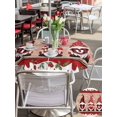 thumbnail image 4 of Outdoor Tablecloth with Umbrella Hole and Zipper, Valentine's Day Round Table Cloth 60 Inch Waterproof Tablecloth, Love Heart Romantic Roses Gnomes Wooden Picnic Table Cover for Patio Camping, 4 of 7
