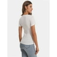 thumbnail image 6 of Women's T Shirts Short Sleeve Scoop Neck Basic Going Out Tops Fashion Slim Fit Tee, 6 of 6