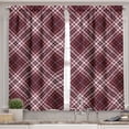 thumbnail image 2 of Ambesonne Fashion Valance & Curtain, Retro Plaid Pattern Art, 55"x30", Dark Fuchsia and Pale Pink, 2 of 7