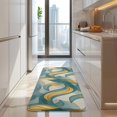 thumbnail image 4 of Teal Gold Marble Pattern Kitchen Rug Mat,Kitchen Runner Rugs Non Skid Washable,Decorative Kitchen Floor Mats for Kitchen,Sink,Laundry,17"x47.2", 4 of 7