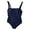 Navy, variant on Ladies Adjustable Strap Square Neck One Piece Swimsuit (Black, XL)