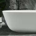 thumbnail image 2 of Cpingao (63"Lx31.5"Wx22"T) Stone Resin Solid Surface Freestanding Bathtub, Modern Elegant Design Soaking Stand Alone Tub, Matte White, Chrome Drain and Overflow Included 8823A-1600, 2 of 8