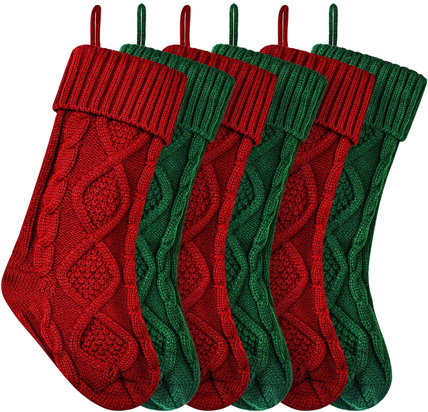 Ayieyill 6pcs Christmas Stockings Large Knitted Xmas Stockings 18