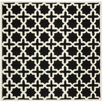 SAFAVIEH Cambridge Liz Geometric Wool Area Rug, Black/Ivory, 5' x 8'