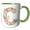 Green/White, variant on 3drose, Pretty Watercolor Floral Monogram Letter C, 11oz Magic Transforming Mug
