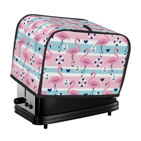 

Salelf Pink Striped Flamingo 2 Slice Toaster Cover Appliance Cover Toaster Dust And Fingerprint Protection Machine Washable Toaster Machine Cover