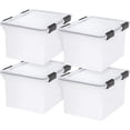thumbnail image 1 of File Box WeatherPro File Organizer Plastic File Box for Letter/Legal File Water Document Box Durable Lid Gasket Seal w/ Secure Buckles Stackable Clear L ( US Qt), 1 of 9