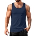 thumbnail image 2 of Yourumao Muscle Tank Tops for Men Breathable Loose Athletic Tanks Solid Basic Tees Wide Scoop Neck Summer Activewear Shirts, 2 of 5