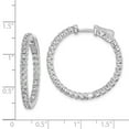 thumbnail image 2 of FB Jewels Sterling Silver Rhodium-plated In and Out CZ Hinged Hoop Earrings, 2 of 2