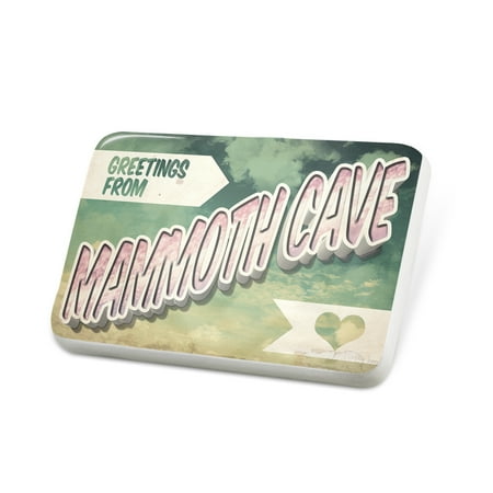 Porcelein Pin Greetings from Mammoth Cave, Vintage Postcard Lapel Badge – NEONBLOND