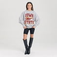 thumbnail image 3 of Women's Gameday Couture Ash Iowa State Cyclones Oversized Pennant Pride Premium Fleece Sweatshirt, 3 of 3