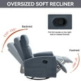 thumbnail image 3 of Aukfa 360° Swivel Manual Recliner Chair, Overstuffed Nursery Glider Chair for Living Room, Gray, 3 of 5