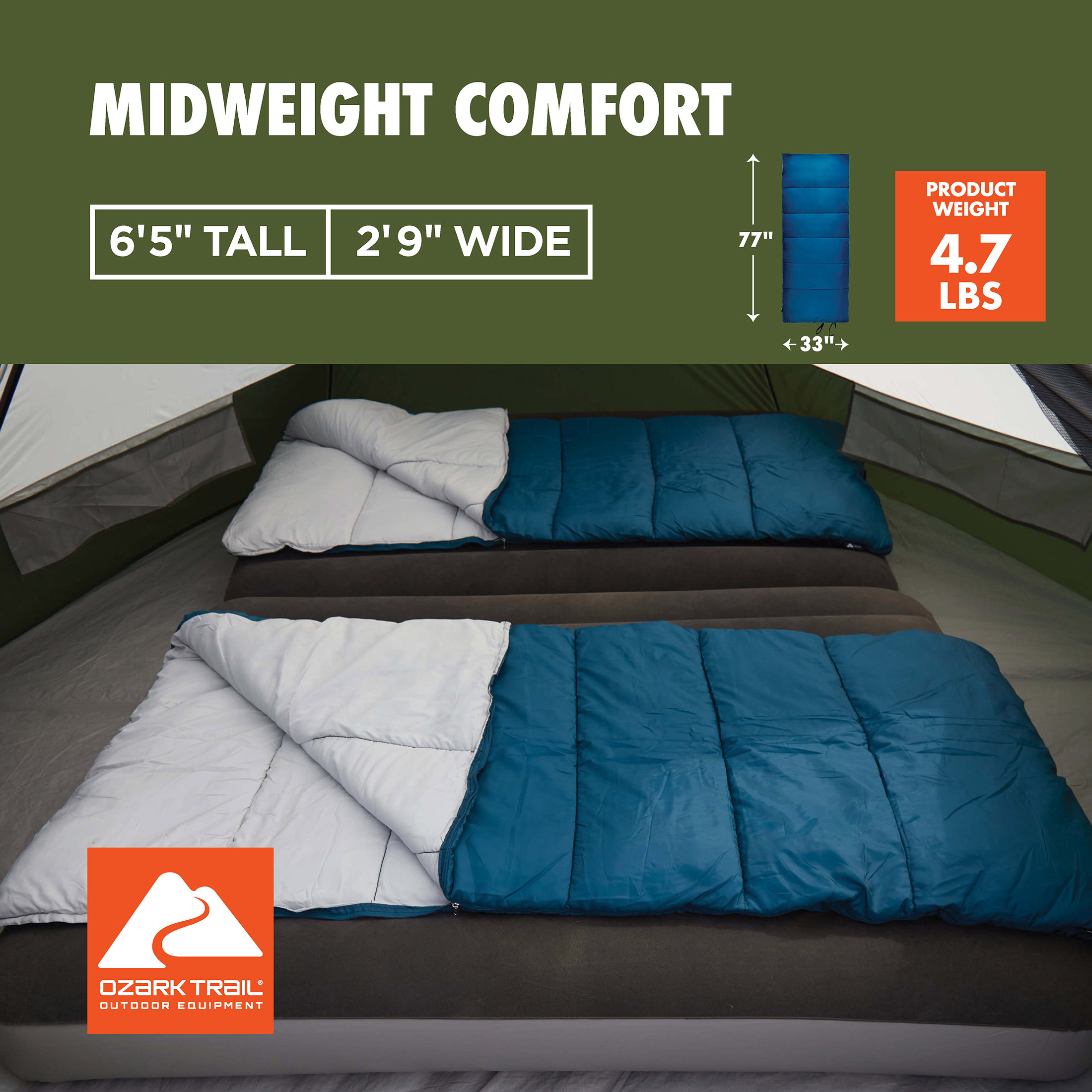 Ozark Trail 35°F Rectangular Sleeping Bag photo 3