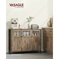 thumbnail image 2 of VASAGLE Buffet Cabinet, Sideboard Storage Cabinet with Glass Doors, Buffet Table, for Dining Room, Living Room, Kitchen, Steel Frame, Industrial Style, Camel Brown and Ink Black, 2 of 6