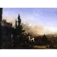 thumbnail image 2 of Philips Wouwerman 24x19 Black Ornate Framed Double Matted Museum Art Print Titled: The Return from Hawking, 2 of 5