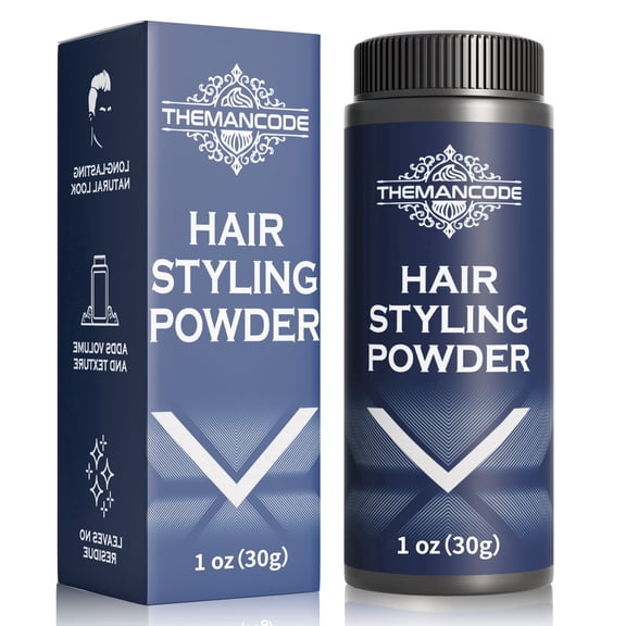 THEMANCODE Hair Styling Powder for Men & Son, Volumizing & Texturizing Powder, Long-Lasting Invisible Hold, Non-Sticky, Best for Short to Medium Hair, Valentine’s Day Gift for Him, Dad & Son, 1 oz