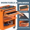 thumbnail image 2 of Aukfa Tool Box, 24.5 in Steel Rolling Tool Chest & Cabinet On Wheels for Garage, 4-Drawer, Orange, 2 of 10