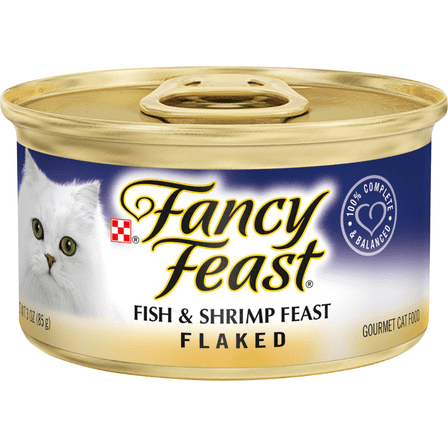 ( 4 Pack ) Fancy Feast Flaked Fish & Shrimp Gourmet Cat Food, 3 Oz, 3 oz cans