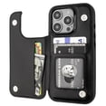 thumbnail image 1 of Funda tipo cartera Onetop compatible con iPhone 16 Pro de 6,3 pulgadas, color negro, 1 of 7