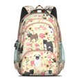 thumbnail image 2 of Pugs and Flowers Backpack for School,Cute School Bag,Schoolbag with Adjustable Shoulder Straps & Padded Back,16.9 Inch, 2 of 5