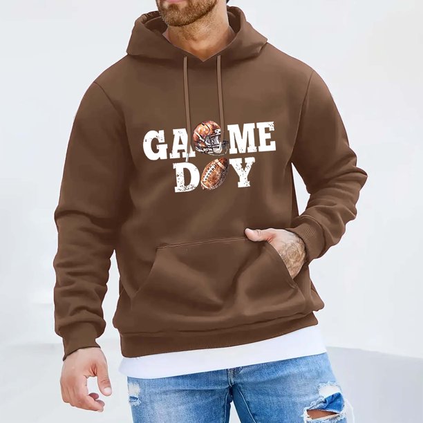 WILLBEST Sudaderas para Hombre, Sudadera con Capucha y Cordón con Estampado De Rugby para Hombre, Sudadera Informal Holgada y Cómoda para Negocios Chica
