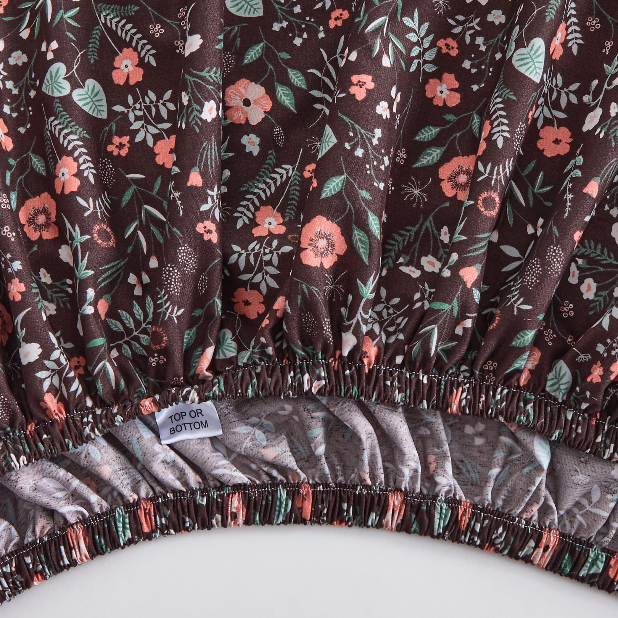 Mainstays Super Soft Brushed Microfiber Bed Sheet Set, Dark Brown Floral, Twin-XL, 3 Piece