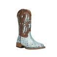 thumbnail image 2 of Roper Girls Starlet Tooled Inlay Square Toe Cowboy   Mid Calf Boots, 2 of 5