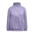 thumbnail image 4 of ManxiVoo Women's Long Sleeve Half Zip Pullover Sweatshirt Lightweight Loose Fit for Casual Daily Wear and Outdoor Activities XXL Size Purple, 4 of 9
