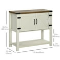 thumbnail image 3 of HOMCOM Buffet de Cuisine avec Armoire de Rangement, Étagère Inférieure, Blanc, 3 of 9