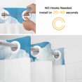 thumbnail image 2 of White Poppy No Hooks Shower Curtain with Snap-in Liner Spring Flower Shower Curtains for Bathroom, Waterproof, Easy Install, Washable 72"x84", 2 of 9