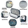 thumbnail image 4 of Pencil Bag with Magnetic Foldable Base Large Capacity Stand-Up Pencil Case Durable Nylon Pen Pouch Whirlpool Carp Pattern, 4 of 7
