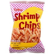 Calbee Baked Shrimp Chips Original Wheat Puffed Snacks, 4 oz, 12 pack