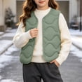 thumbnail image 6 of BLVB Toddler Puffer Vest Boys Girls down Vest Warm Fall Winter Jacket Lightweight Sleeveless Button down Coat for Kids(Green,3-4 Years), 6 of 9