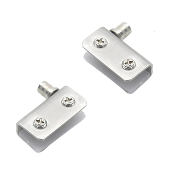Glass Door Pivot Hinge Stainless Steel Frameless Shower Door Hinge Cabinet Cupboard Glass Clamps Clip Easy to Install