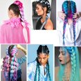 thumbnail image 4 of Extensiones de cabello sintético para trenzas, textura Yaki, fácil de trenzar, 3 Pack Pre-Stretched African Braiding Hair - 61cm - Colores Azul Agua, 4 of 5