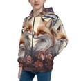 thumbnail image 2 of Naloa Romantic Flower Fox Teenage Zipper Hoodie, Long Sleeve Zip Up Hoodies Casual Jackets Tops for 7-12 Years-Small, 2 of 6