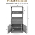 thumbnail image 2 of Bathroom Floor Cabinet, Freestanding Storage Cabinet with Open Shelves Drawer Door Cupboard, Kitchen Appliance Cabinet, 48" Bathroom Furniture for Living Room Kitchen Bathroom (Grey), 2 of 7
