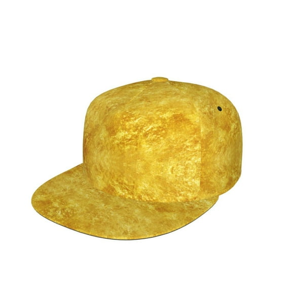 Men Women Gold Texture Glitter Flat Bill Hip Hop Visor Snapback Hat Adjustable Baseball Cap