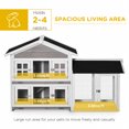thumbnail image 4 of PawHut 59" Wooden Rabbit Hutch 2 Tier Bunny House Pet Playpen Enclosure for Indoor Outdoor with Slide-out Tray, Ramp, for Rabbits and Small Animals, Grey, 4 of 10